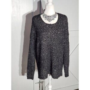 FALLS CREEK SWEATER COLOR BLAK/SILVER LONG SLEEVE POLYESTER SIZE 2X